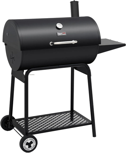 2026 Parrilla de carbón Royal Gourmet CC1830 de 30 pulgadas con mesa lateral, barbacoa exterior con 627 pulgadas cuadradas de espacio de cocción para jardín, terraza y fiestas, color negro
