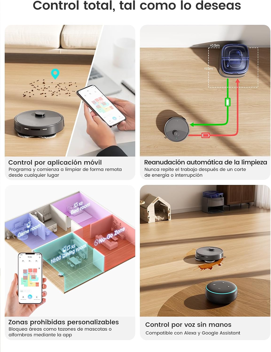 LEFANT M3 Max Robot Aspirador y Fregasuelos, Todo-en-Uno 20000 Pa, 210min, Auto-Lavado/Secado Mopa, Auto-Vaciado 3,2L, dToF Navegación Láser, Evita Obstáculos, WiFi/Alexa/App/i Watch, 2.4G & 5GHz WiFi