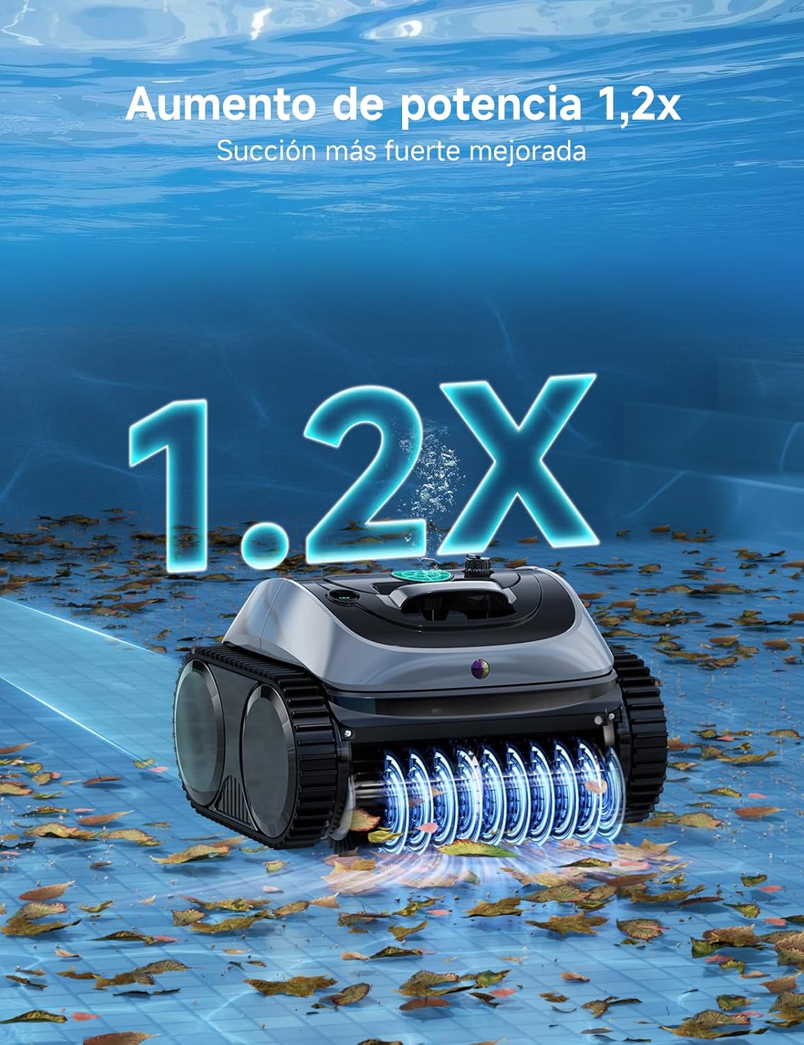 WYBOT C1-P Robot de Piscina y Robot limpiafondos Piscina, Robot Piscina limpiafondos y Paredes - 4 en 1 Aspirador sin Cable, succión Mejorada, 5 Modos, App, 155m² –Verde Acero Jade