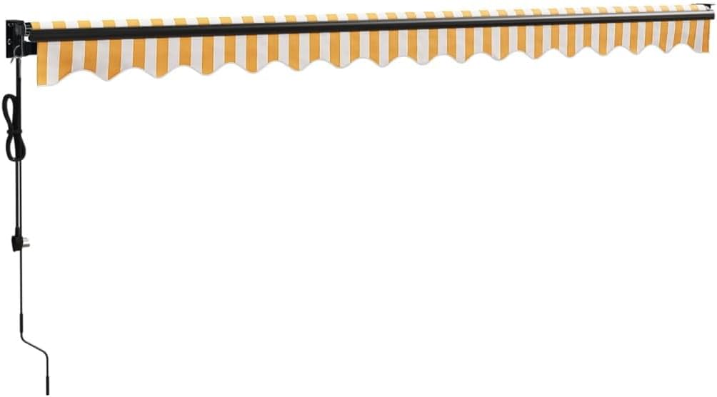IKAYAA Toldo Motorizado 4.5 x 3 m, Toldo Eléctrico Retráctil,Toldo Articulado Eléctrico con Mando a Distancia, Toldo Brazo Extensible para Terraza, Jardín, Amarillo
