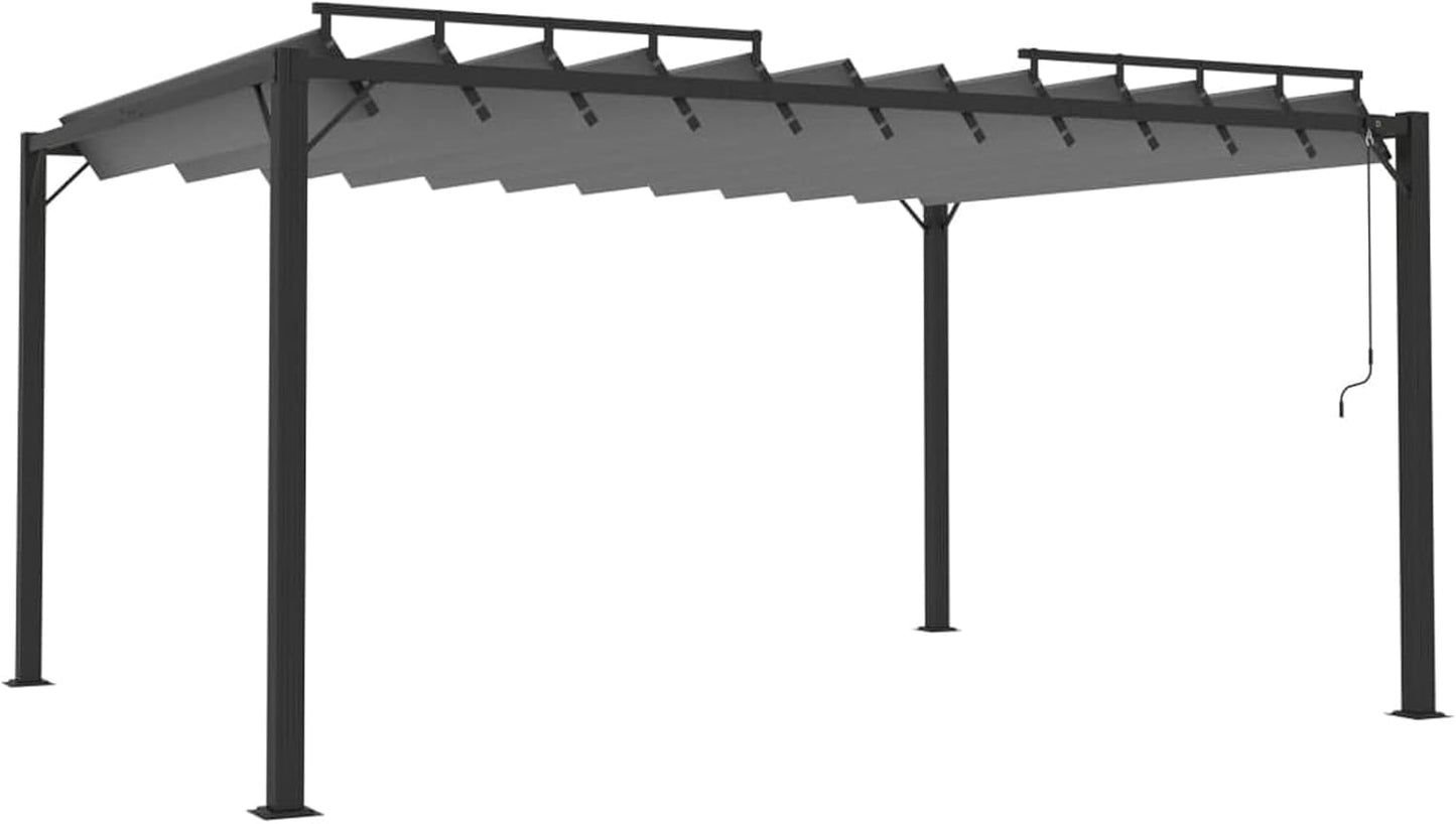 GuyAna Cenador con Techo persiana 3x4 m Tela y Aluminio pergola terraza Exterior toldos para pergolas pergolas de Jardin Antracita