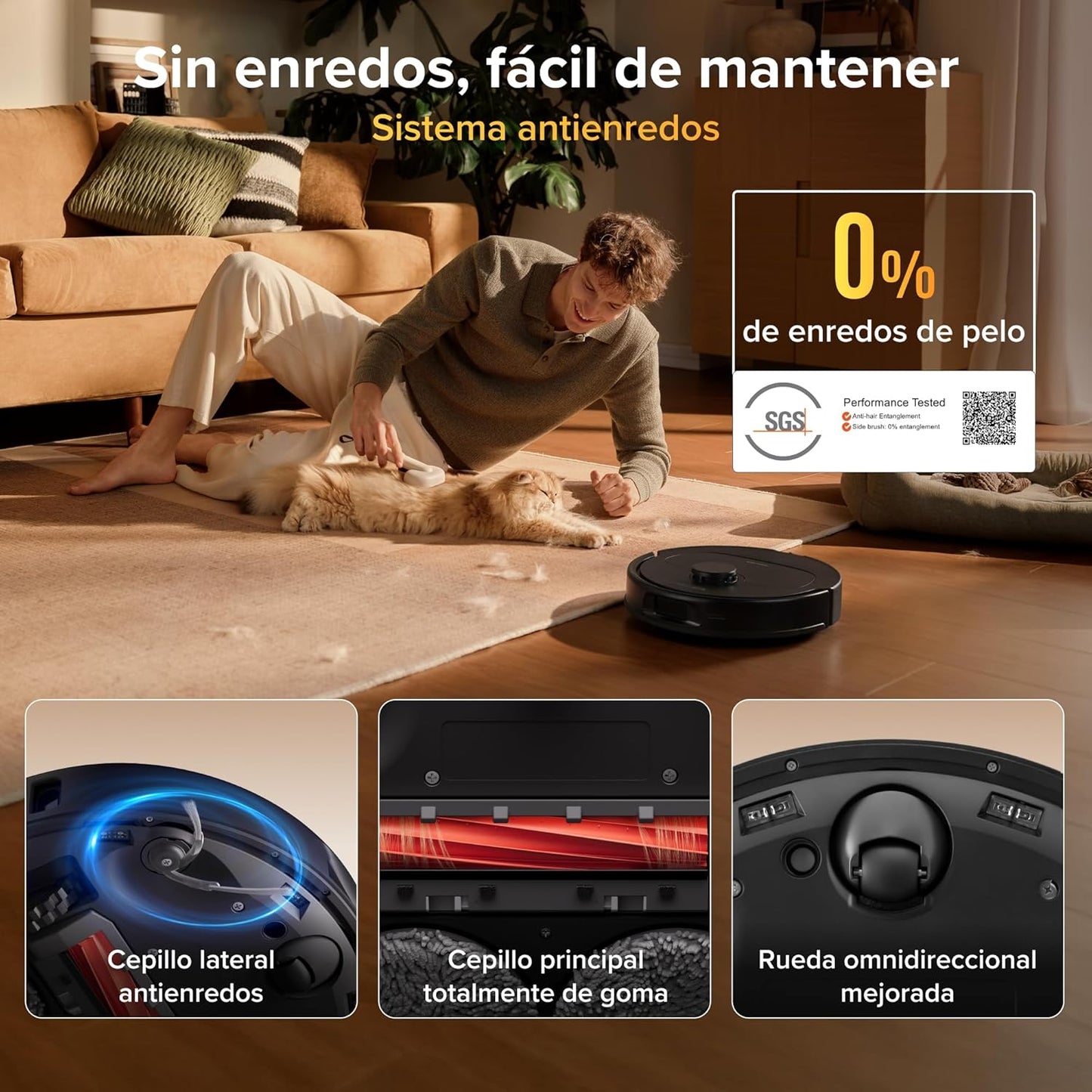 roborock Qrevo S Pro Set Robot Aspirador (Versión Mejorada del QV 35A) Succión de 18500 Pa, Base Todo en Uno, 2,7L Bolsa para Polvo, Sistema antienredos, Evitación de Obstáculos, Negro
