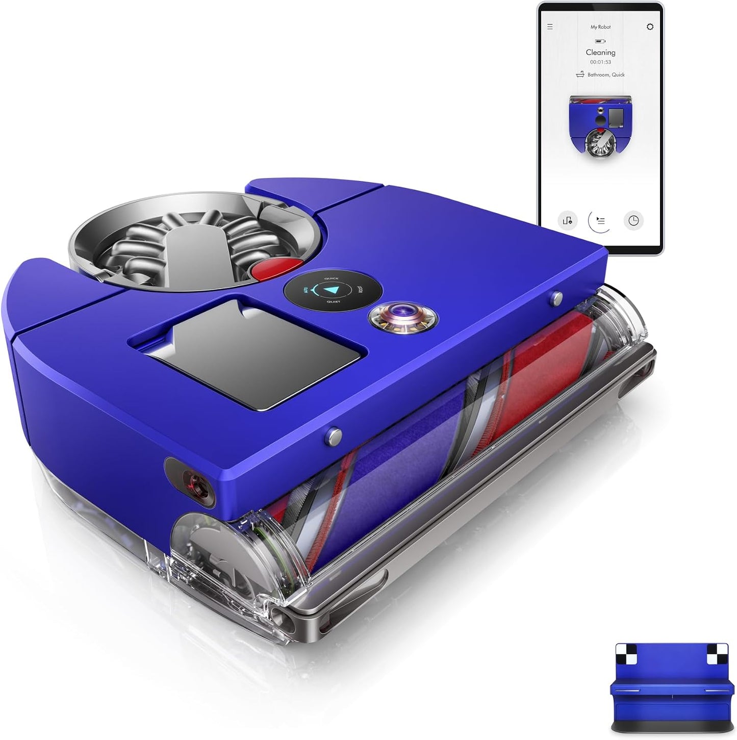Dyson 360 Vis Nav™ Robot aspiradora – Cepillo de Ancho Completo, diseñado para Todo Tipo de Suelos (Azul/Níquel)