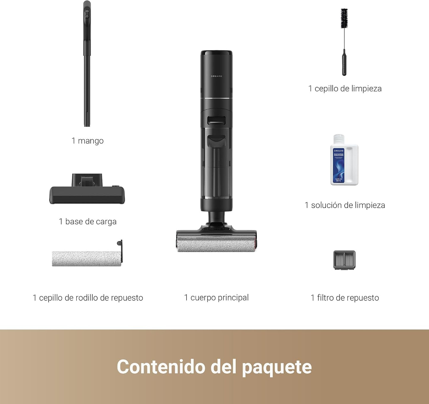 DREAME H12 Pro Ultra Aspiradora Fregadora sin Cable, 16.000 Pa Aspiradora Fregona con Cepillo Doble Borde, Lavado del Cepillo a 60 °C, 30 min Secado con Aire Caliente, Detección y Ajuste Inteligentes
