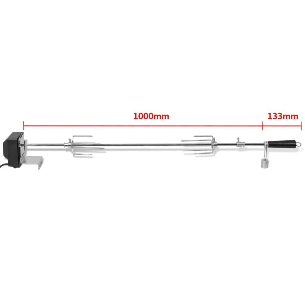 Espetón Para Asados Y Barbacoa Con Motor Acero 1000 Mm Vidaxl
