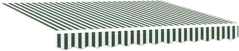 Toldo Motorizado 3x2,5 Toldo electrico Toldos Exterior terraza con Manivela y Marco de Aluminio para Jardín Puerta Ventana-Verde y Blanco-3 x 2,5 m-Marco Blanca