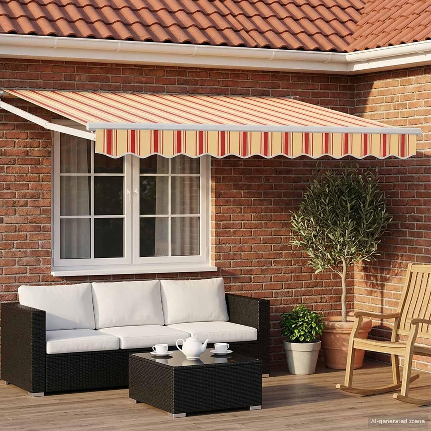 VidaXL - Toldo retráctil eléctrico (2,5 x 2 m, toldo eléctrico automático, moderno, retráctil, con LED, cobertizo exterior, sombra funcional
