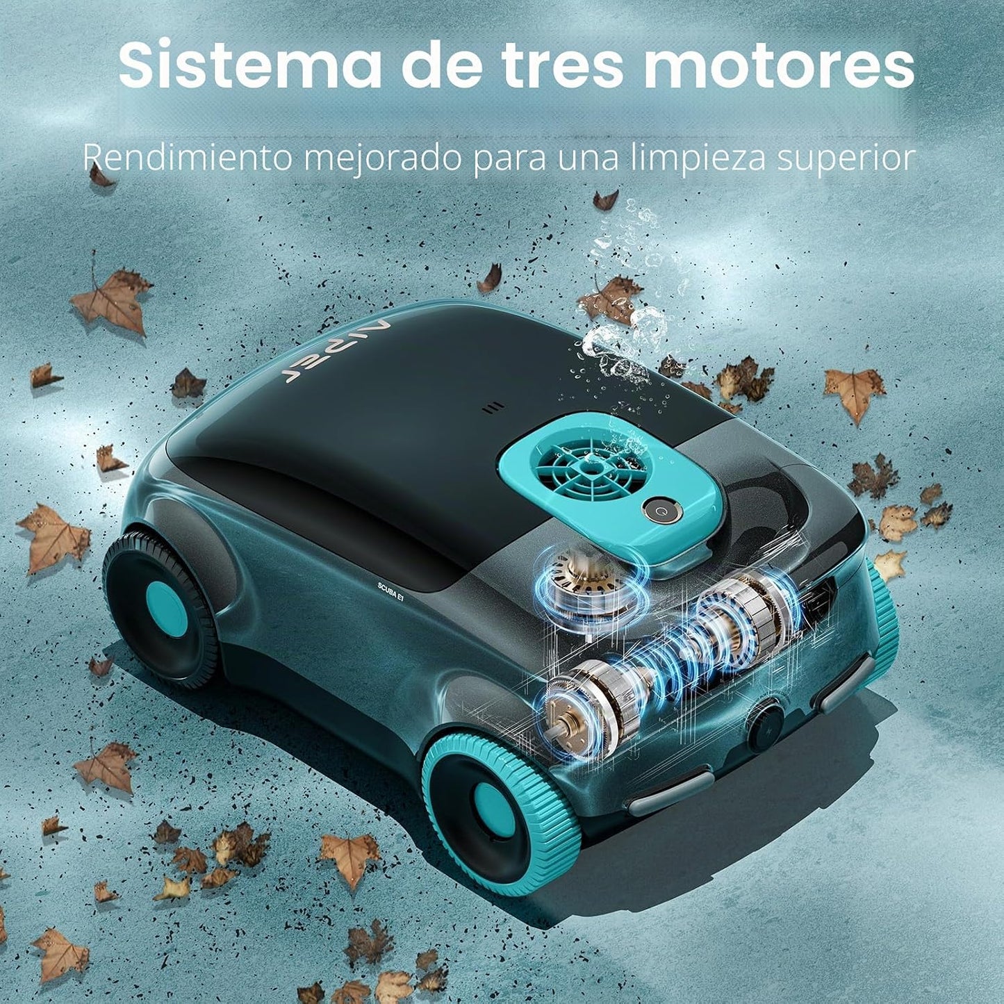 AIPER Robot de Piscina inalámbrico, Limpiador automático de Piscinas con filtración Avanzada de partículas, 100-130 Minutos de autonomía, tecnología de Aparcamiento automático, Ideal para Piscinas de