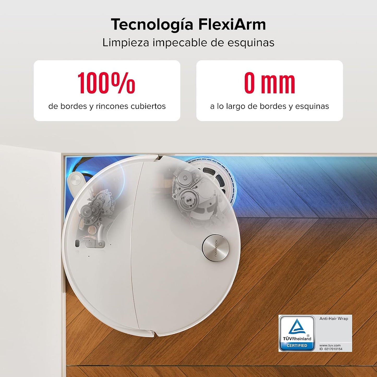 roborock Qrevo Curv 2 Pro Robot Aspirador y Fregasuelos, 25000 Pa, Zero-Enredos, Lavado Agua 100°C, Autolimpieza, Evita Obstáculos, Secado Automático, para Pelo de Mascotas