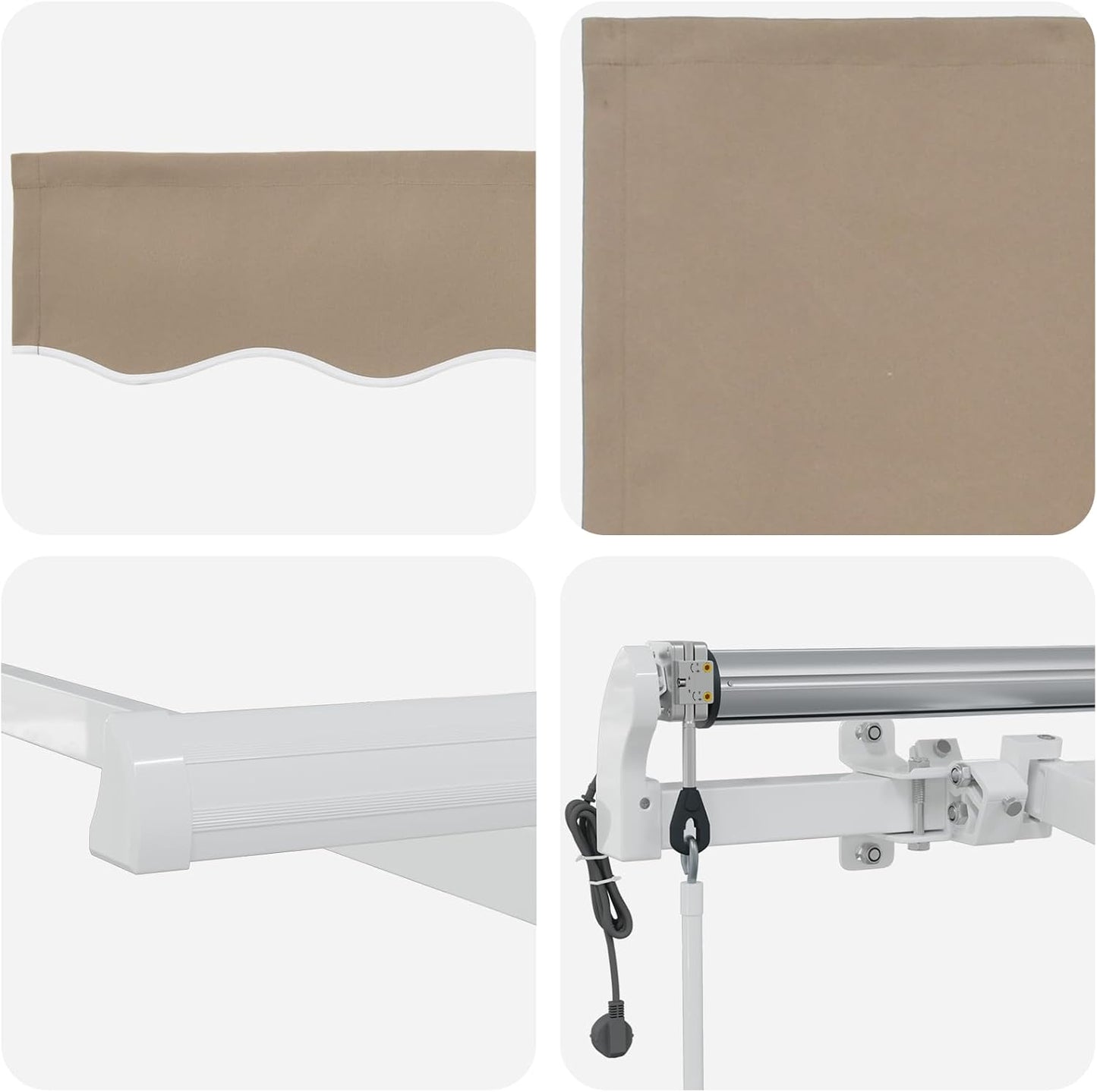 IKAYAA Toldo Motorizado 3 x 2.5 m, Toldo Electrico Exterior, Toldo Articulado Eléctrico con Mando a Distancia, Toldo Brazo Extensible para Terraza, Jardín, Beige