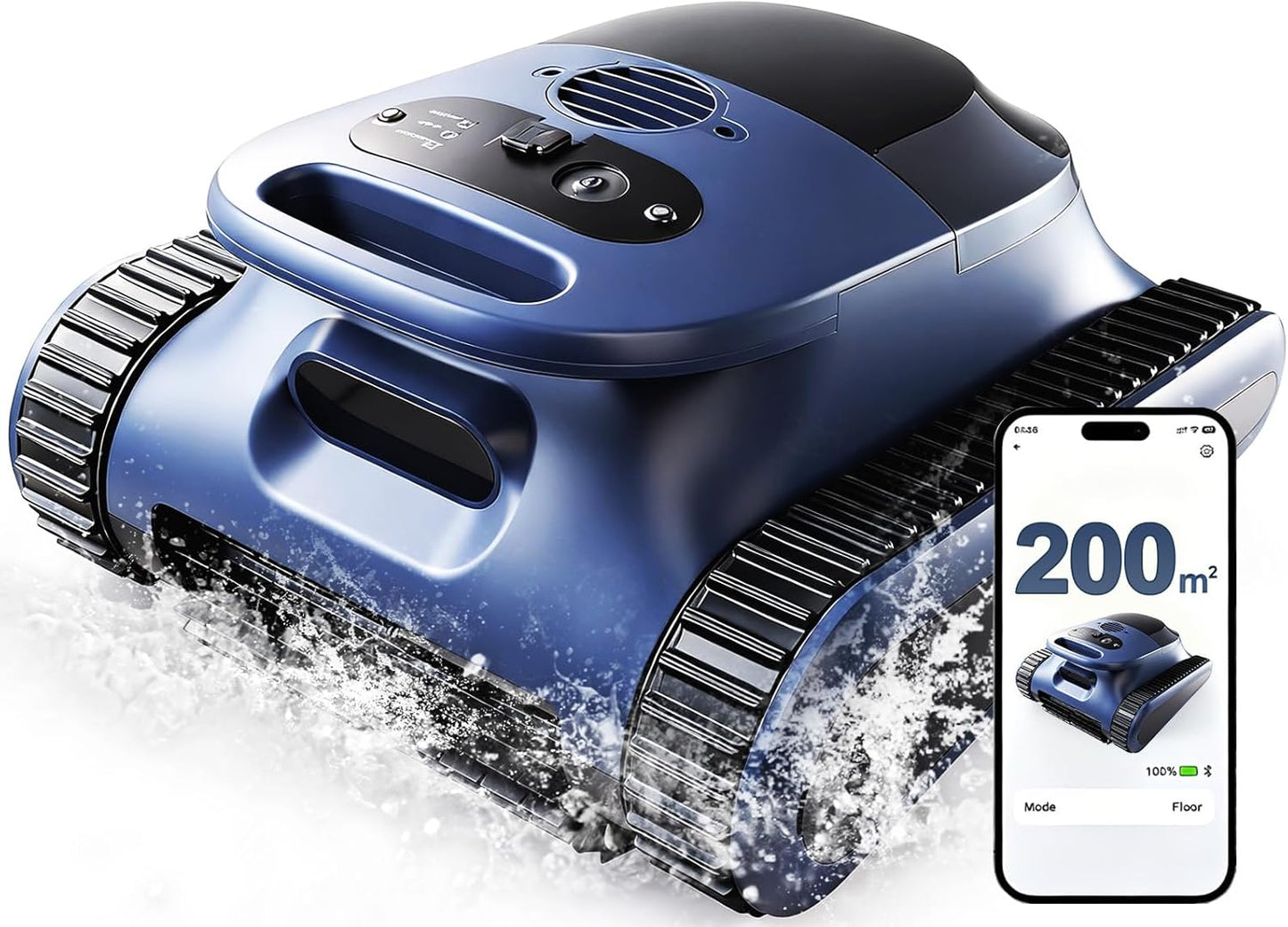 (Upgrade 2026) EVERCROSS BOT Robot Limpiafondos Piscina Batería, Limpiador Automático con Navegación IA, Flujo de 18.1 m³/h, Doble Filtro 3μm, Impermeable IPX8, Autonomía 180 Min