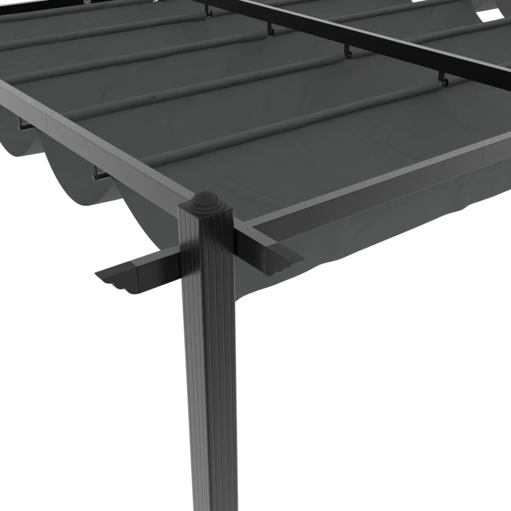 vidaXL Cenador de jardín con Techo retráctil Aluminio Antracita 3x6 m, cenador de Exterior, pabellón, pérgola, cenador de Patio, pabellón de jardín