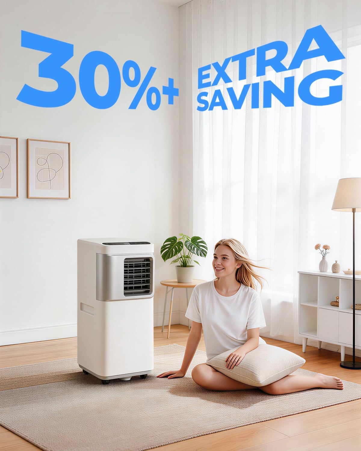 Aire acondicionado portátil 16000 Btu para habitación grande de hasta 750 pies cuadrados 5 en 1 unidad de CA inteligente con aplicación WiFi/control remoto, enfriamiento rápido, deshumidificador y