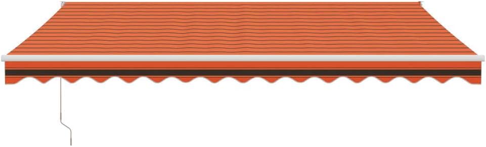 Brokky Toldo Motorizado 4.5X 3 m Toldo Articulado Eléctrico con Mando a Distancia para Terraza, Jardín-Naranja y marrón-4.5 x 3 m-Marco Blanca