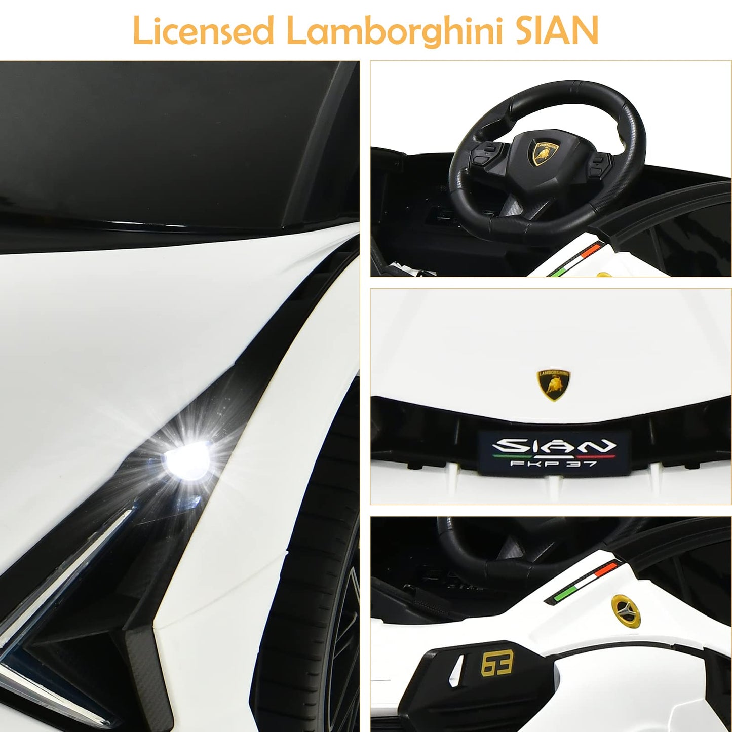 Lamborghini Licenciado Eléctrico con Suspensión y Bluetooth