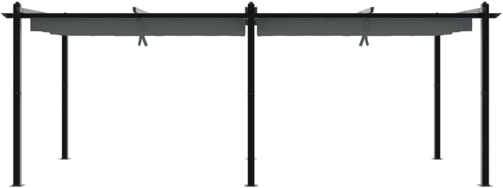 vidaXL Cenador de jardín con Techo retráctil Aluminio Antracita 3x6 m, cenador de Exterior, pabellón, pérgola, cenador de Patio, pabellón de jardín