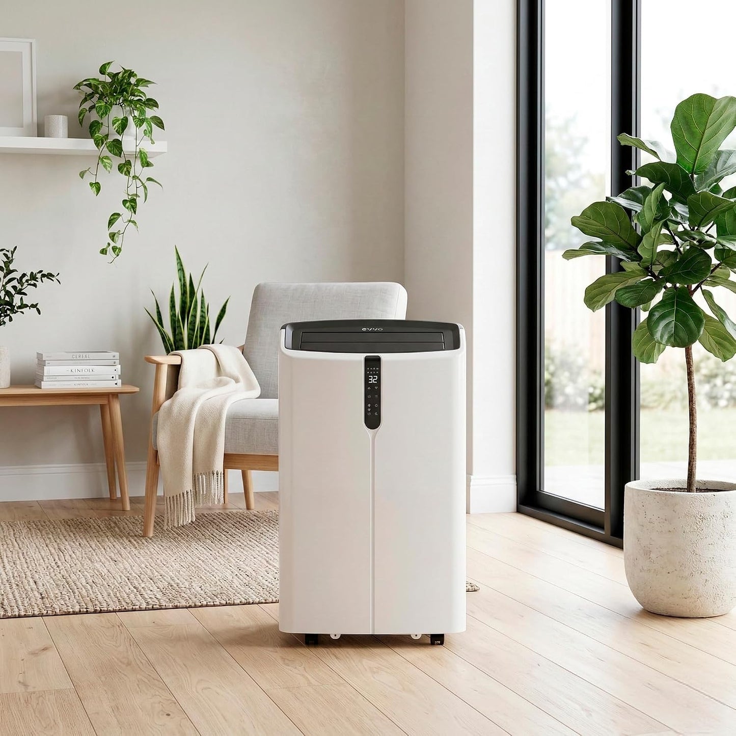 EVVO Clima Silent - Aire Acondicionado Portátil hasta14000 BTU con Bomba de Calor - Pingüino Frío y Calor, Deshumidificador, Modo Noche y Función Turbo. Incluye Kit de Ventana (P14)