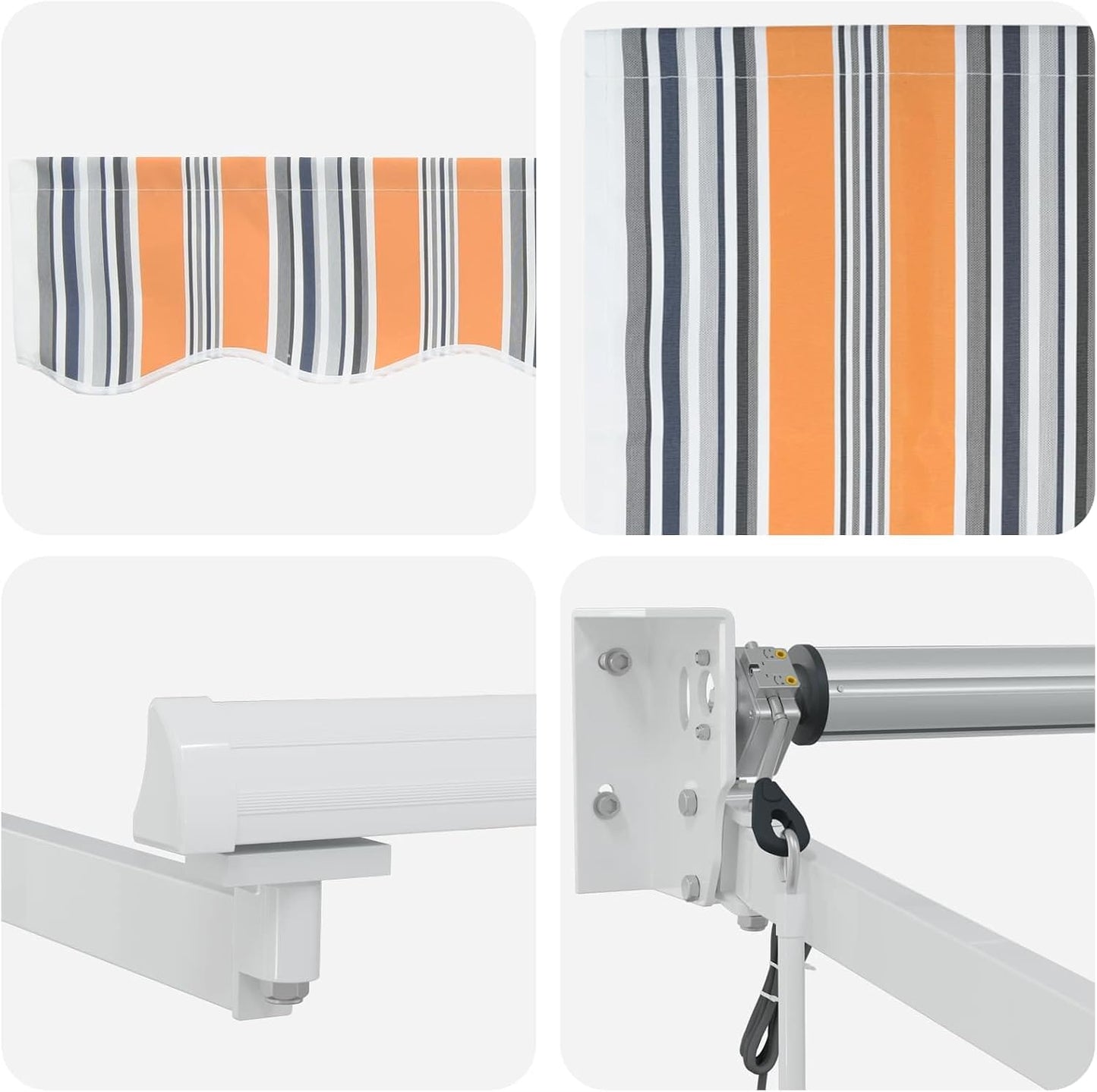 vidaXL Toldo Eléctrico Retráctil Azul y Naranja 5x3m Toldo Eléctrico Moderno Toldo de Jardín con Mando a Distancia Soluciones de Sombra Exterior Retráctil Ecológico