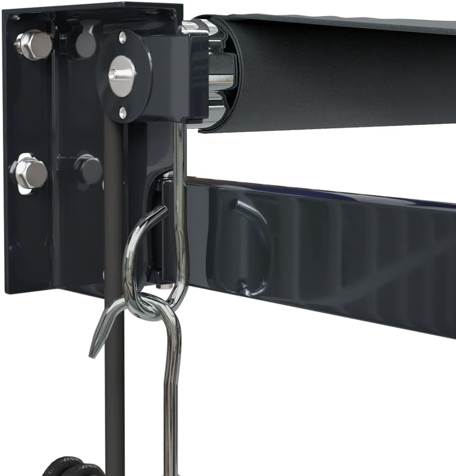 IKAYAA - Toldo eléctrico retráctil motorizado con brazo extensible para terraza, jardín, gris antracita (estructura gris), 4 x 3 m