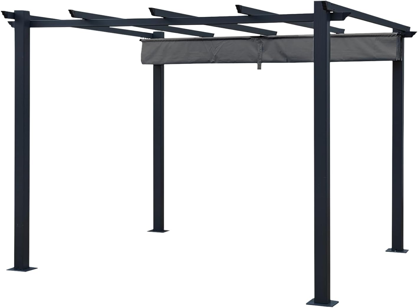 Happy Garden Pérgola Independiente 3 × 3m Cassis Gris Estructura de Aluminio