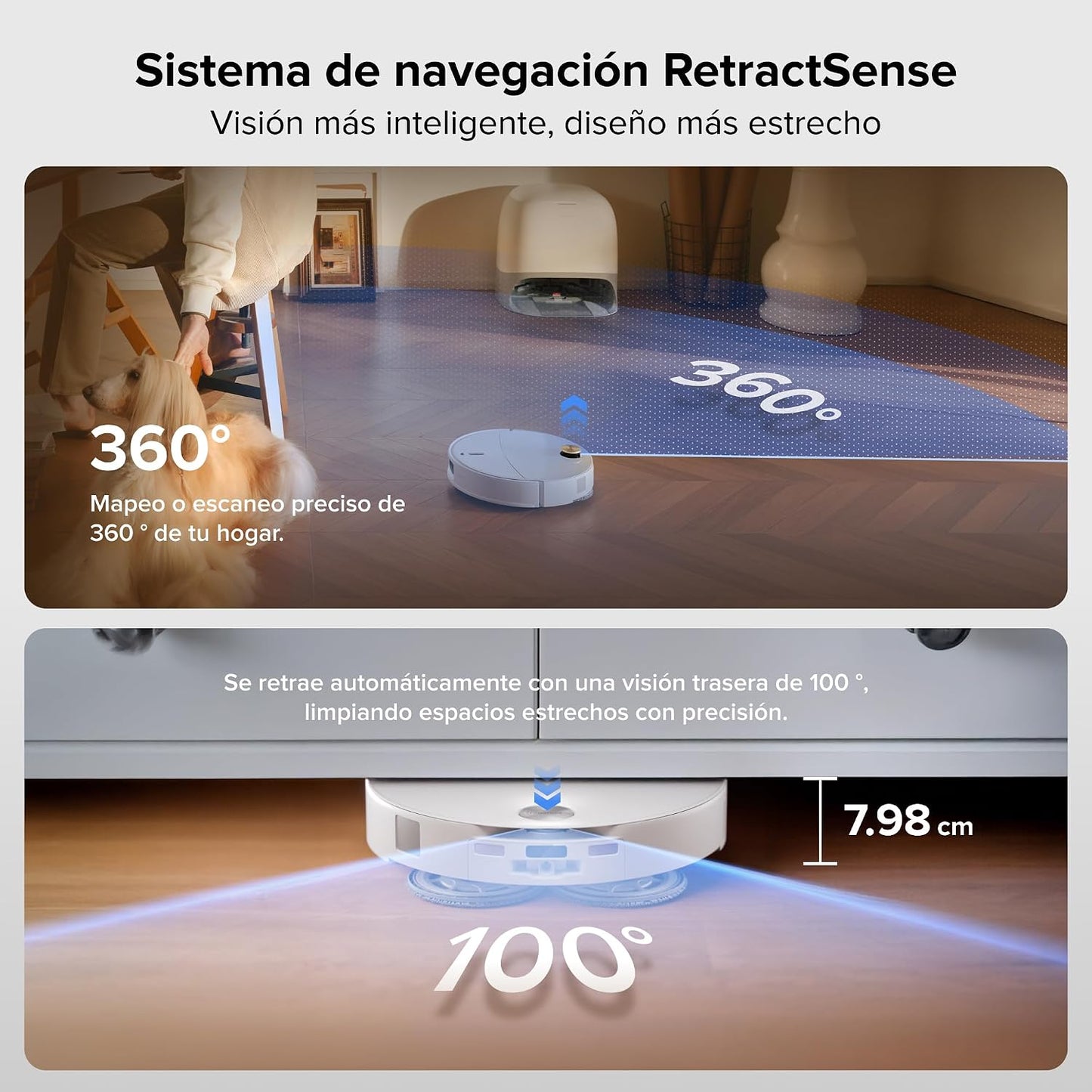 roborock Qrevo Curv 2 Pro Robot Aspirador y Fregasuelos, 25000 Pa, Zero-Enredos, Lavado Agua 100°C, Autolimpieza, Evita Obstáculos, Secado Automático, para Pelo de Mascotas