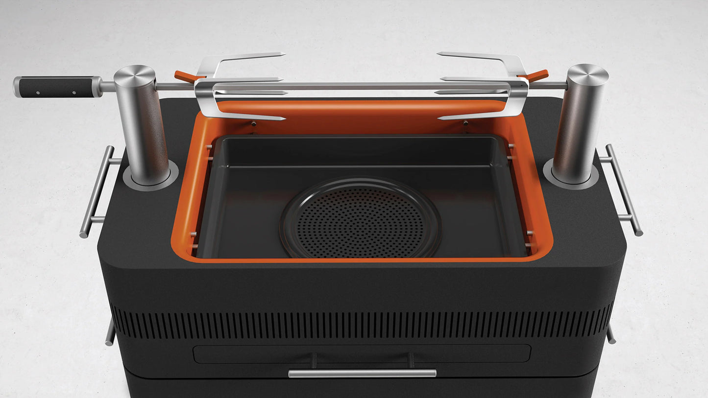 2026 Barbacoa de Carbón con Encendido Eléctrico – 1400W Fast Flame Ignition™ – Incluye Rosticero (15 kg) y Soporte de Pie