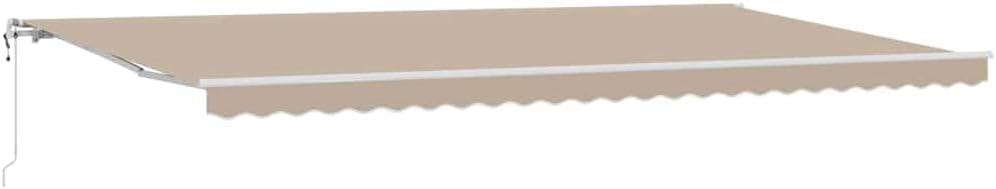 Brokky Toldo Motorizado 6 x 3 m Toldo Articulado Eléctrico con Mando a Distancia para Terraza, Jardín-Beige-6 x 3 m-Marco Blanca