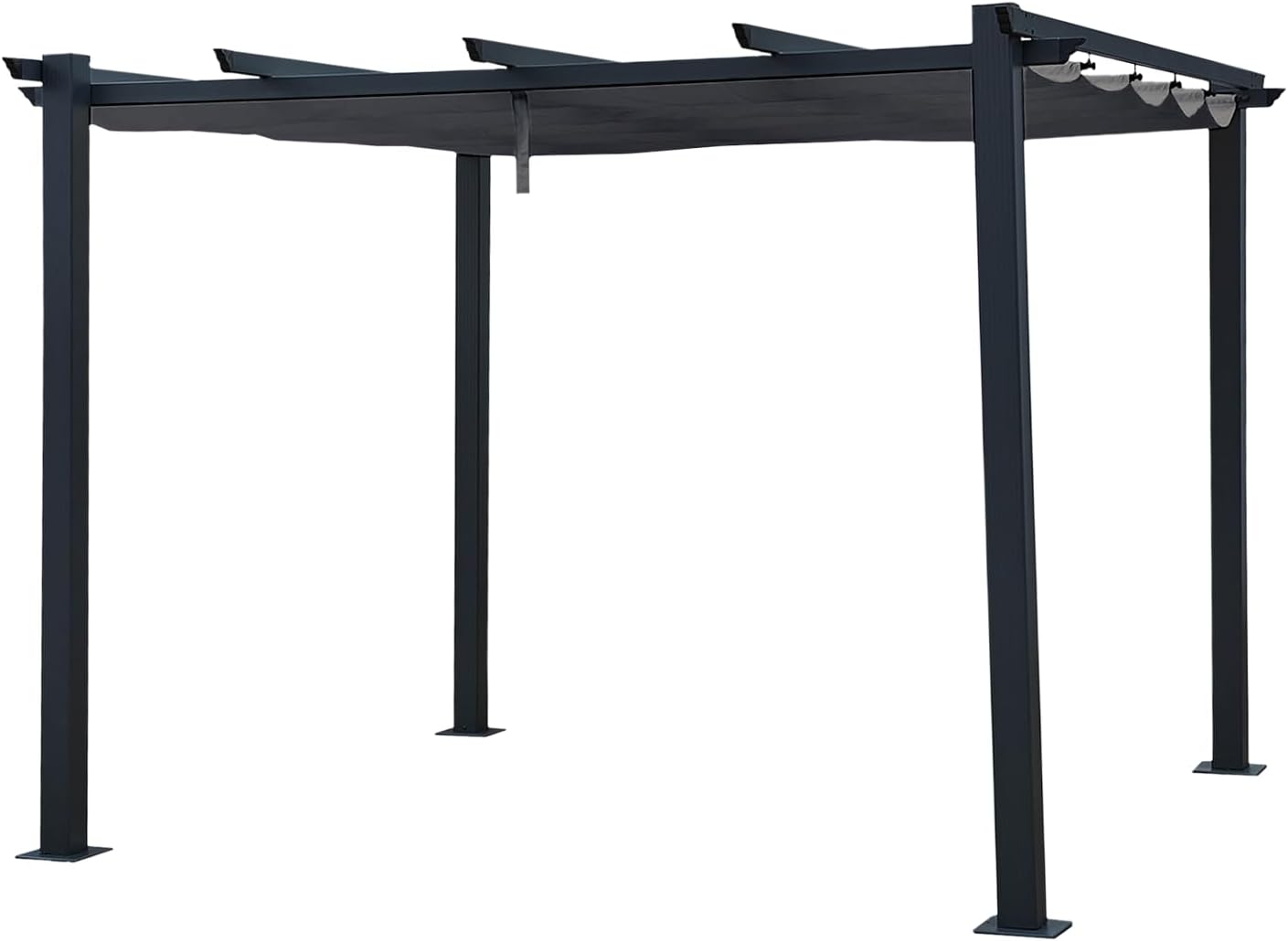 Happy Garden Pérgola Independiente 3 × 3m Cassis Gris Estructura de Aluminio