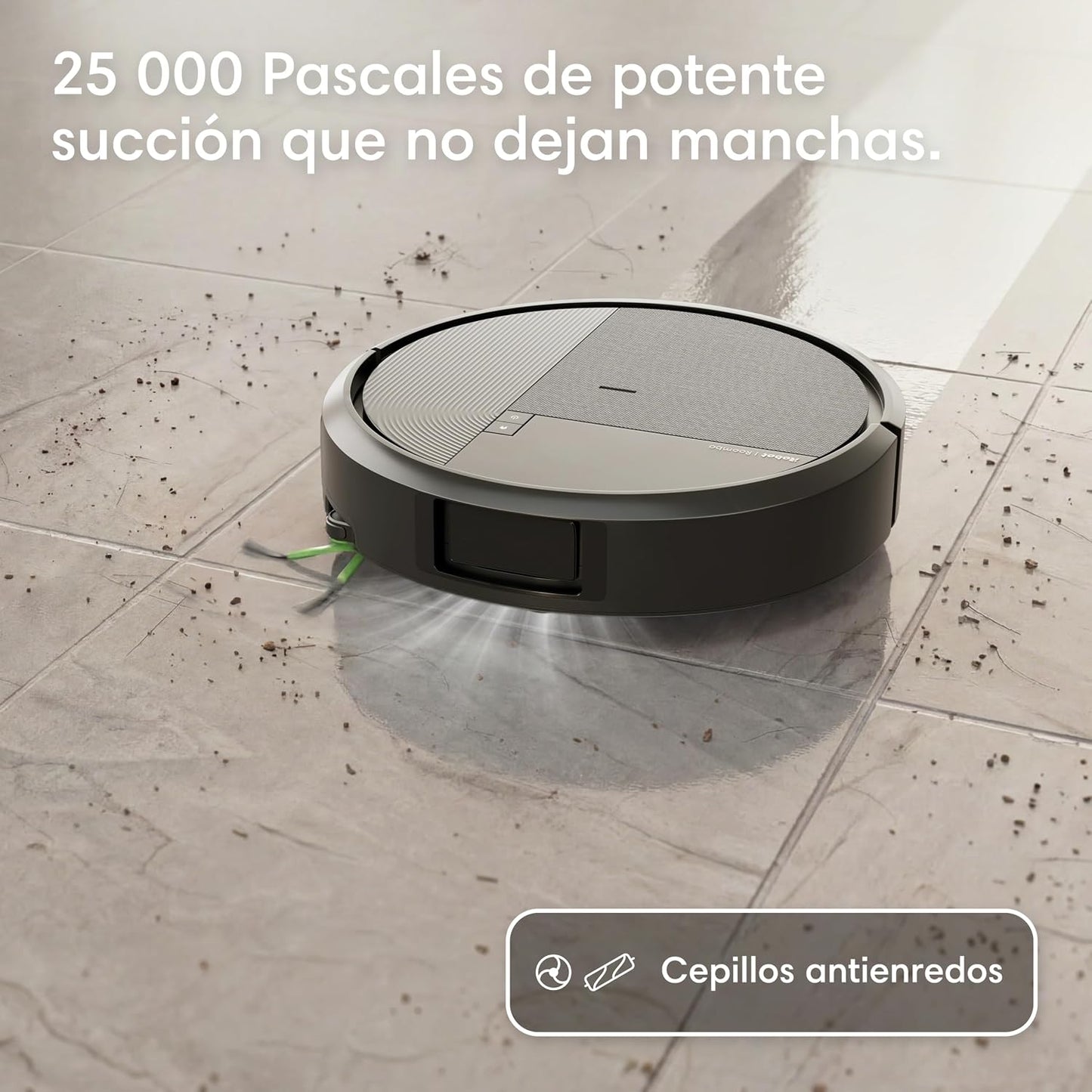 iRobot Roomba Plus 576 Combo y Base AutoWash multifunción, 25KPa, Mopas DualClean PerfectEdge, Lavado/Secado Calor, IA, PrecisionVision, Clearview Pro LiDAR, 90 días autonomía,Accesorios Extra, Negro