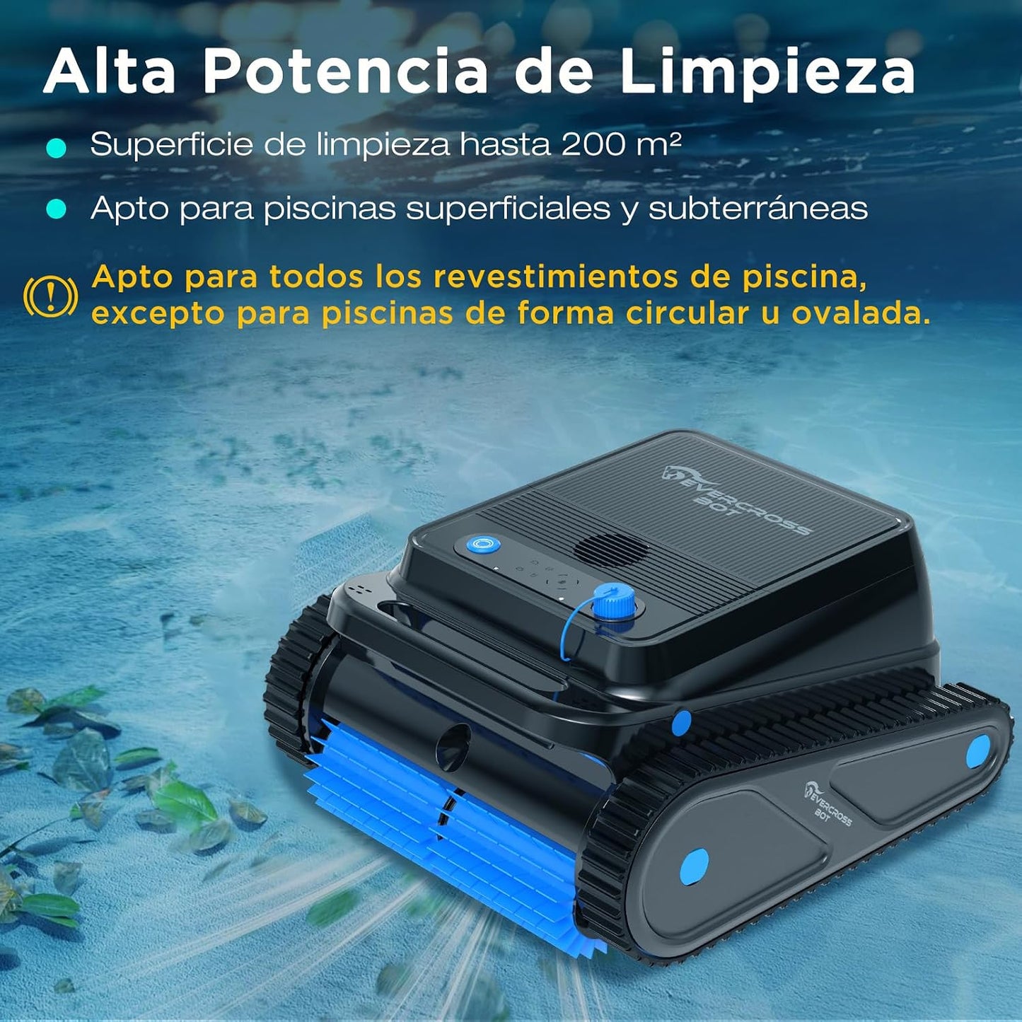 U8 Robot Piscina sin Cable con App, Limpia Fondo, Paredes y Línea de Agua, 120 Min Autonomía, 4 Motores, Navegación Inteligente, hasta 200 m²