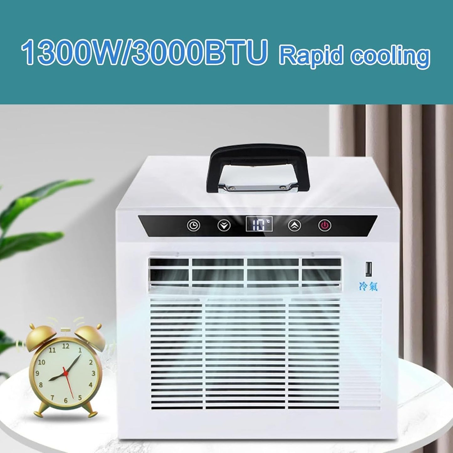 Aire Acondicionado Portátil De Ventana 3000 Btu, Wifi Y Control Remoto, Temporizador De 12h, Flujo De Aire De 130m³/h Para Tienda, Rv, Hogar Y Oficina, Fácil Sin Montaje 2-meter connecting pipe