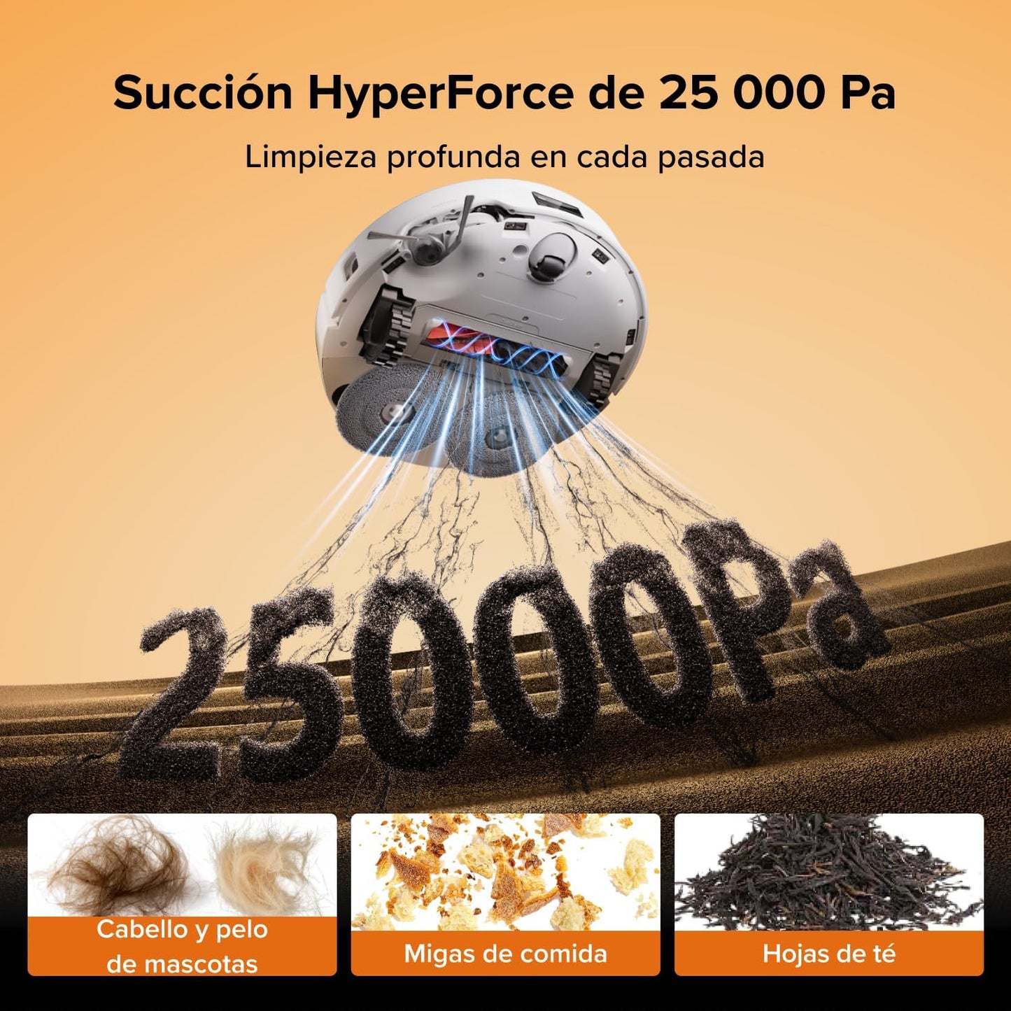 roborock Qrevo Edge 2 Set Robot Aspirador, Succión de 25000 Pa, 7,98 cm Ultrafino para Espacios Reducidos, Base Todo en Uno, Sistema antienredos, Evitación de 280+ Tipos de Obstáculos, Blanco