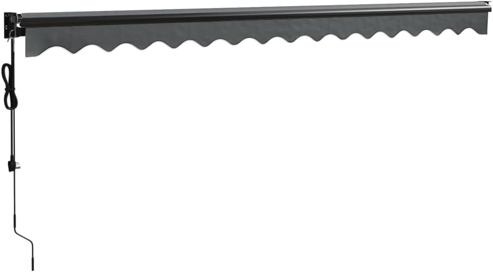 IKAYAA - Toldo eléctrico retráctil motorizado con brazo extensible para terraza, jardín, gris antracita (estructura gris), 4 x 3 m