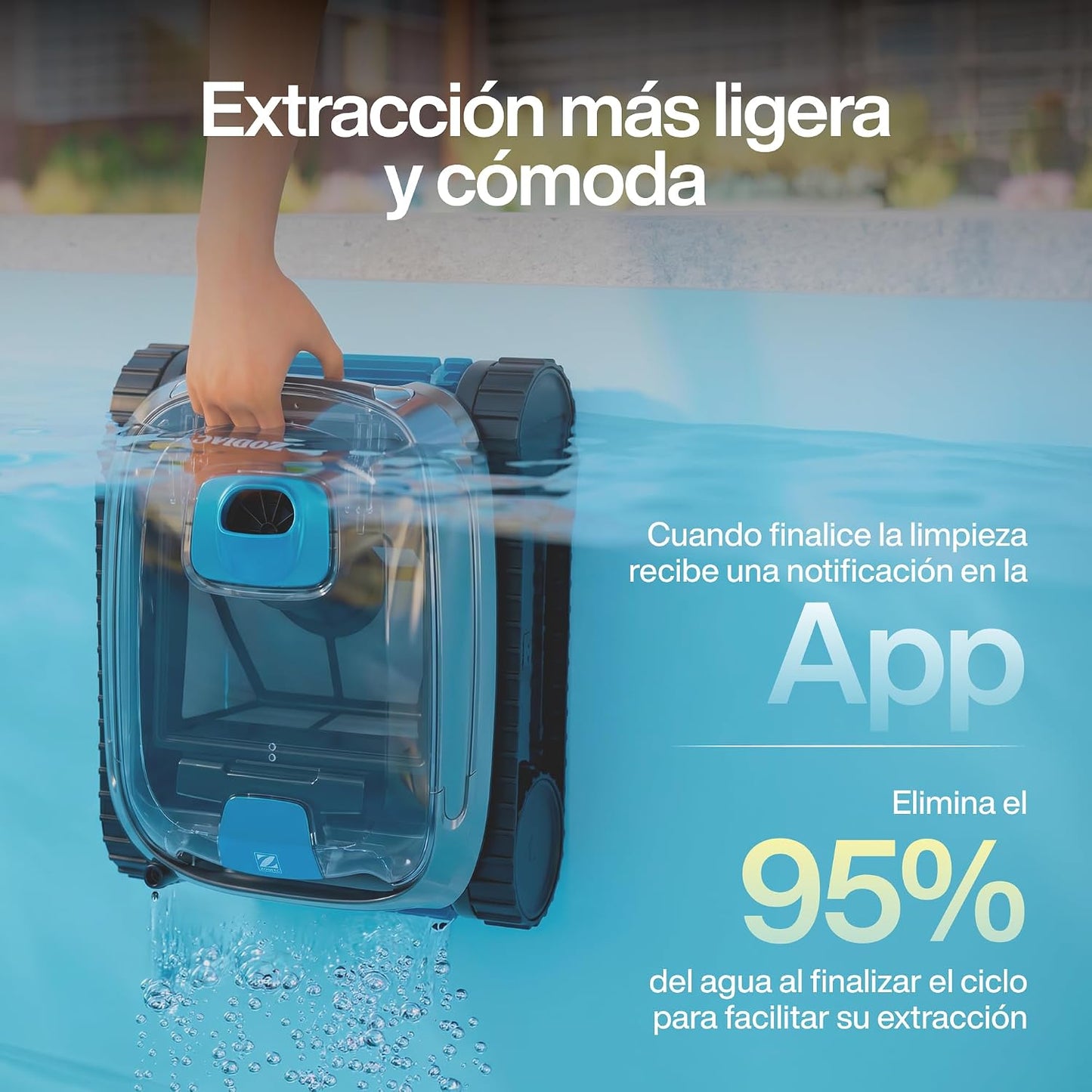 Zodiac CNX 30 iQ - Robot limpiafondos automatico con cable Piscina hasta 12x6m, Limpia Fondo, Paredes y Linea Flotación. Control vía App, Tecnología ciclónica - Incluye Cable de 18m y Doble filtración