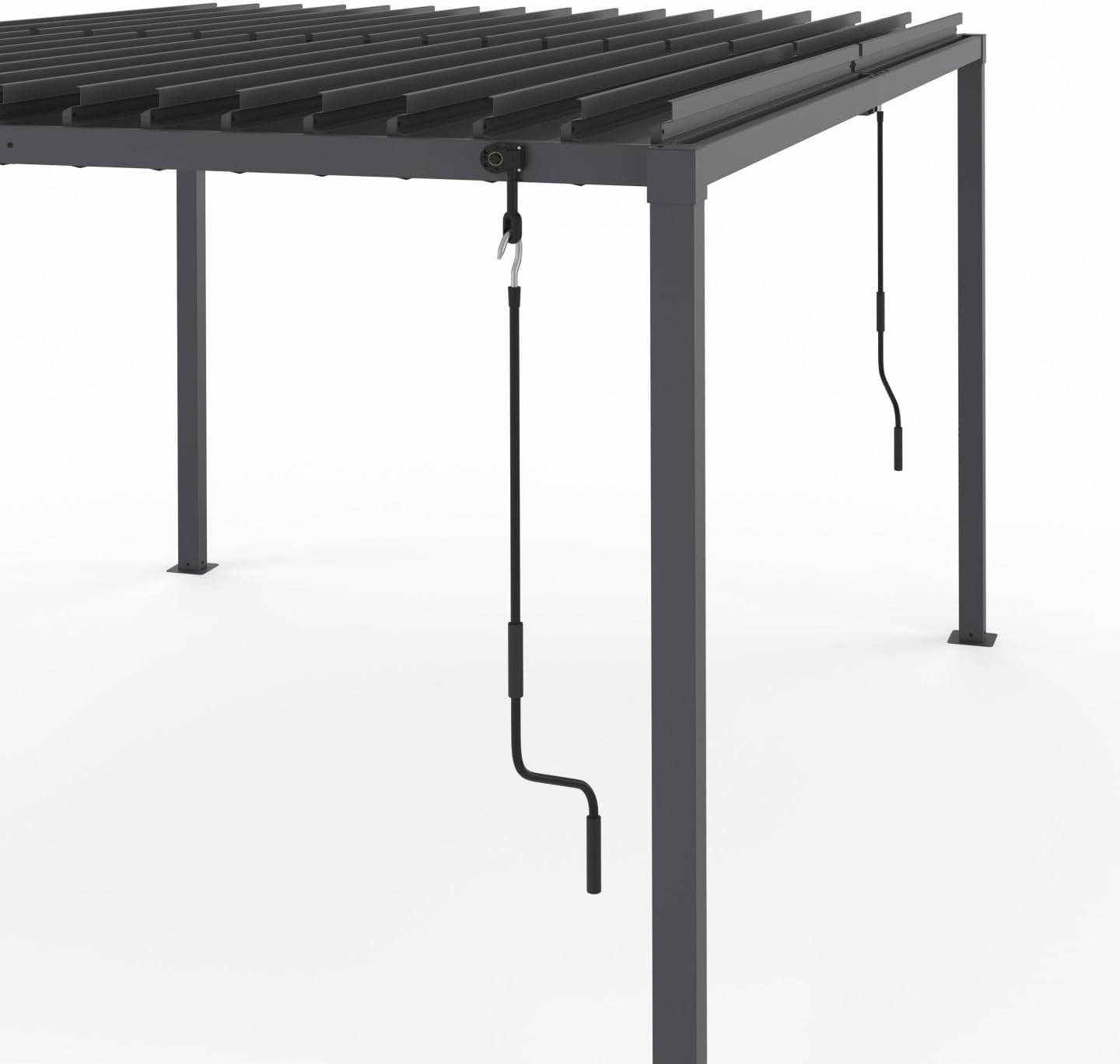 IDMarket – Pergola bioclimática cuchillas orientables 3 x 4 m, aluminio gris antracita