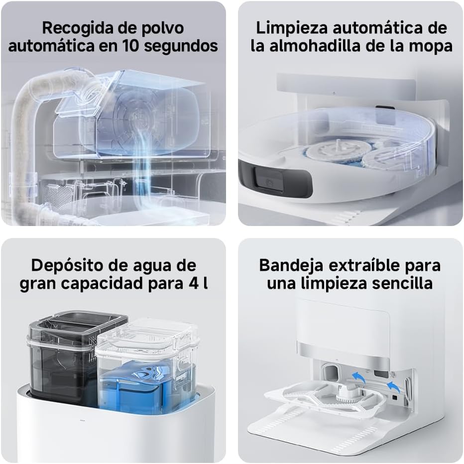 XIAOMI Robot Vacuum X20+, estación Todo-en-uno con Recogida de Polvo, Lavado y Secado automático, succión 6000Pa, evitación S-Cross™, navegación LDS y Control por App