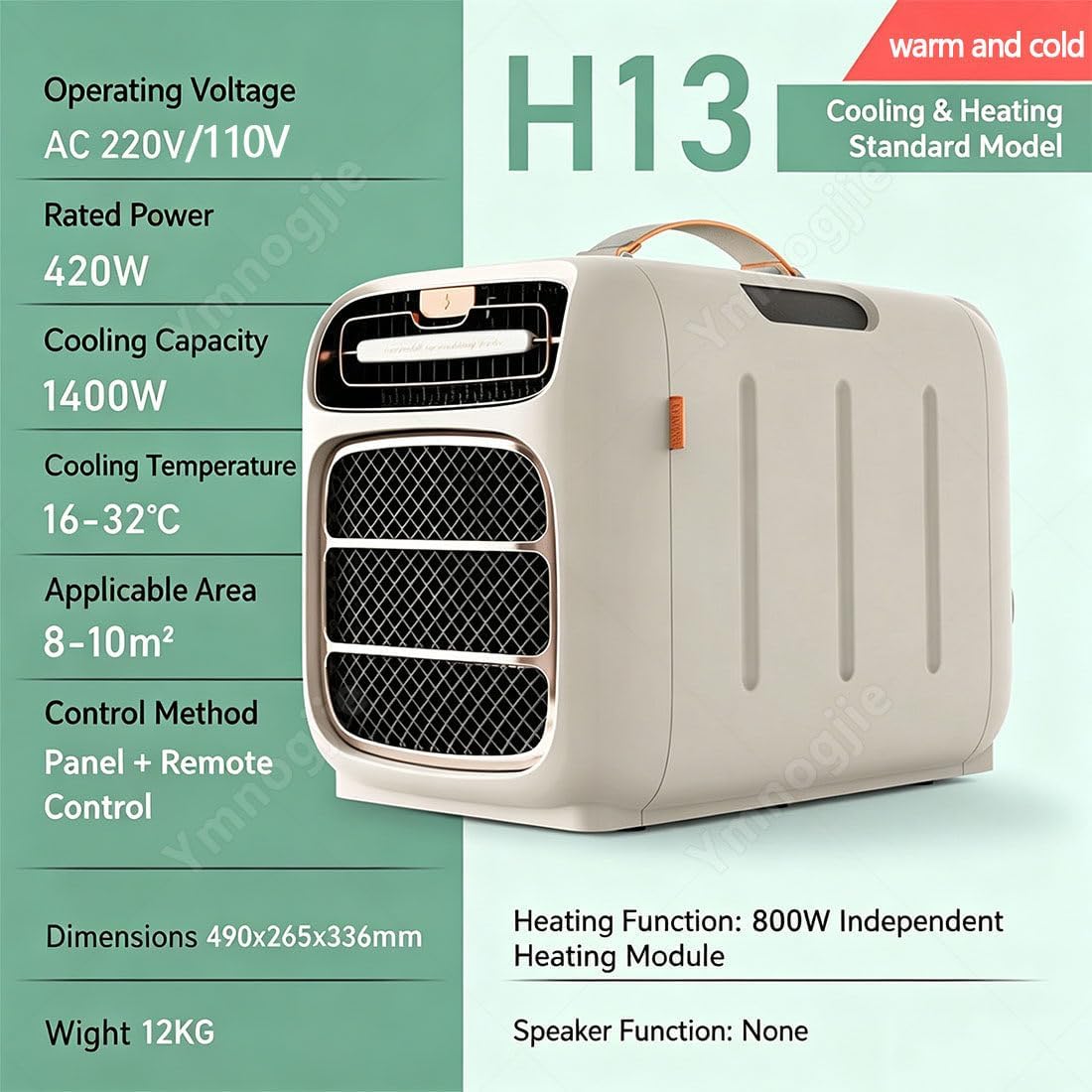 Aire Acondicionado Portátil 4 En 1,Bajo Consumo Cold/Warm | Aire Acondicionado Portátil para Tiendas Campaña,Silencioso 45db,Cobertura 15 M² para Camping Y Caravana