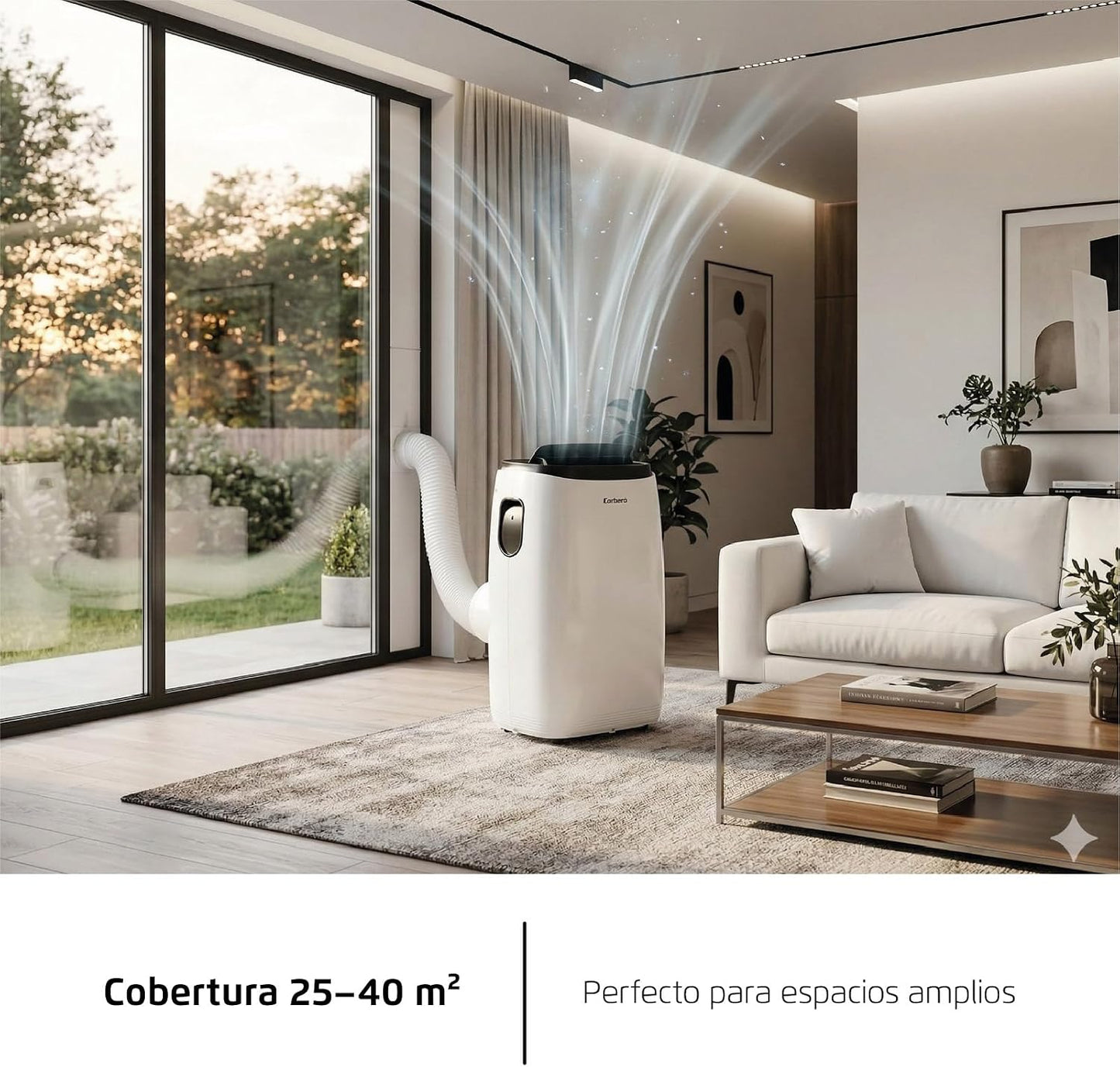 Corberó - Aire Acondicionado Portátil 3 en 1 con Mando | CPC14 | 14000 BTU- 4100 Frigorías | Cobertura 25-40 m² | 16-31 ºC | Refrigeración | Ventilador| Deshumidificación | Temporizador