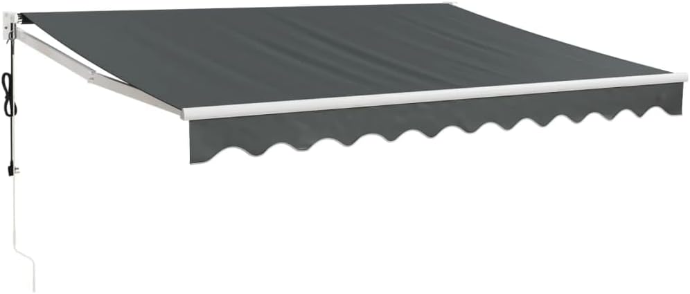 IKAYAA Toldo Motorizado 3.5 x 2.5 m, Toldo Eléctrico Retráctil,Toldo Articulado Eléctrico con Mando a Distancia, Toldo Brazo Extensible para Terraza, Jardín, Antracita
