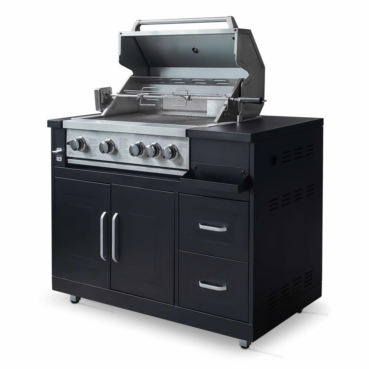 Mueble De Barbacoa A Gas Con 4 Quemadores Y Asador  Oviala