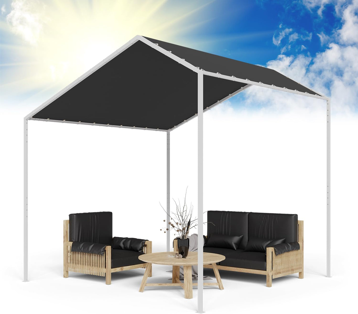 Blumfeldt Pergola con Techo 3 x 3 m, Pergolas de Jardin con Marco de Aluminio, Toldos Resistente al Aire e Impermeable, para Jardín, Patio, Terraza o BBQ, Cenadores Resistentes con Protección UV 50+