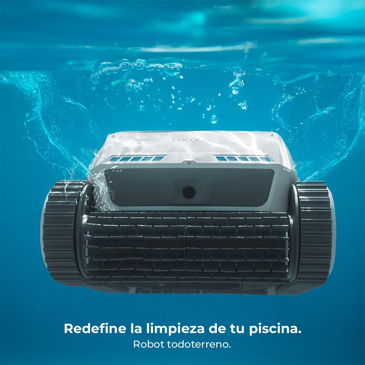 Cecotec Robot Limpiapiscinas para Fondos, Paredes, Línea de Flotación y Superficie Conga Pooldroid 10000 TotalClean AquaSkater. 300m2, Limpieza Ordenada, Autonomía 150mins, Capacidad 4L, App y Mando
