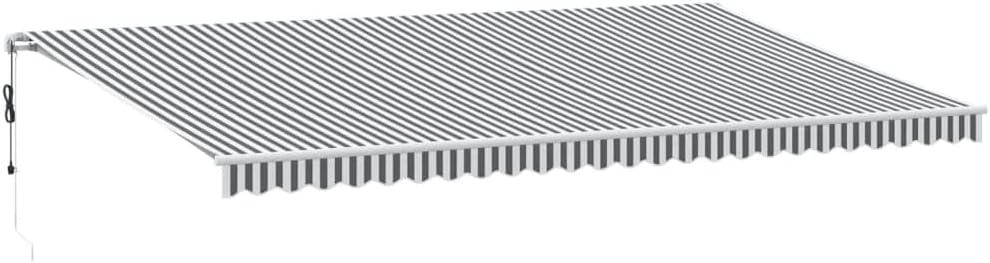 IKAYAA Toldo Motorizado 600 x 300 cm, Toldo Eléctrico y Manual Retráctil,Toldo Articulado Eléctrico con Mando a Distancia, Toldo Brazo Extensible para Terraza, Jardín Antracita y Blanco