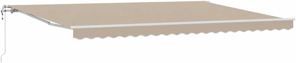 Brokky Toldo Motorizado 5 x 3.5 m Toldo Articulado Eléctrico con Mando a Distancia para Terraza, Jardín-Beige-5 x 3,5 m-Marco Blanca