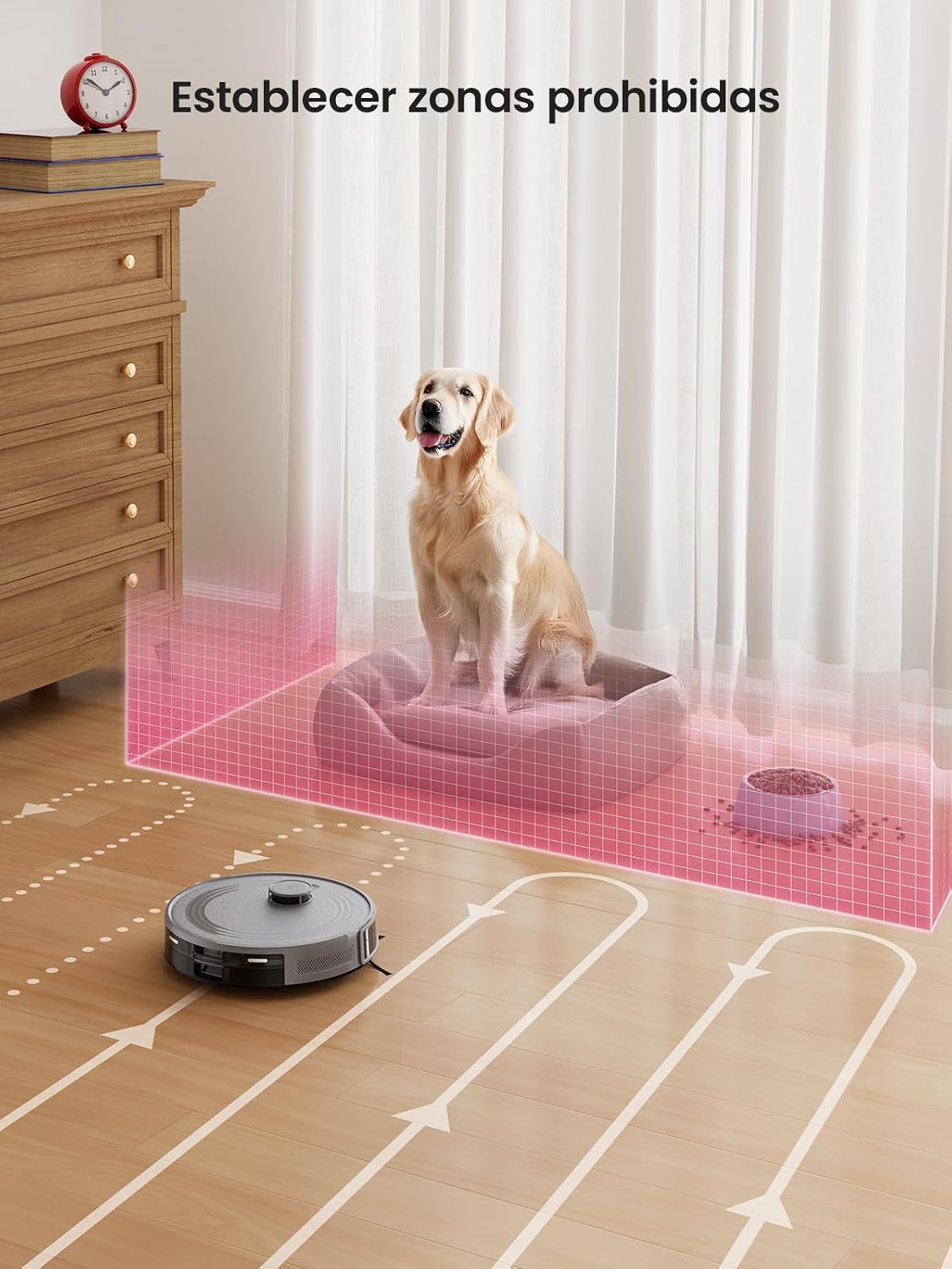 Lefant M2 Robot Aspirador y Fregasuelos con Cartografía, Aspiración de 6000Pa, Autonomía de 160 Minutos, Navegación Láser, Tecnología de Evasión PSD, Limpieza Personalizable, App/Alexa/WiFi