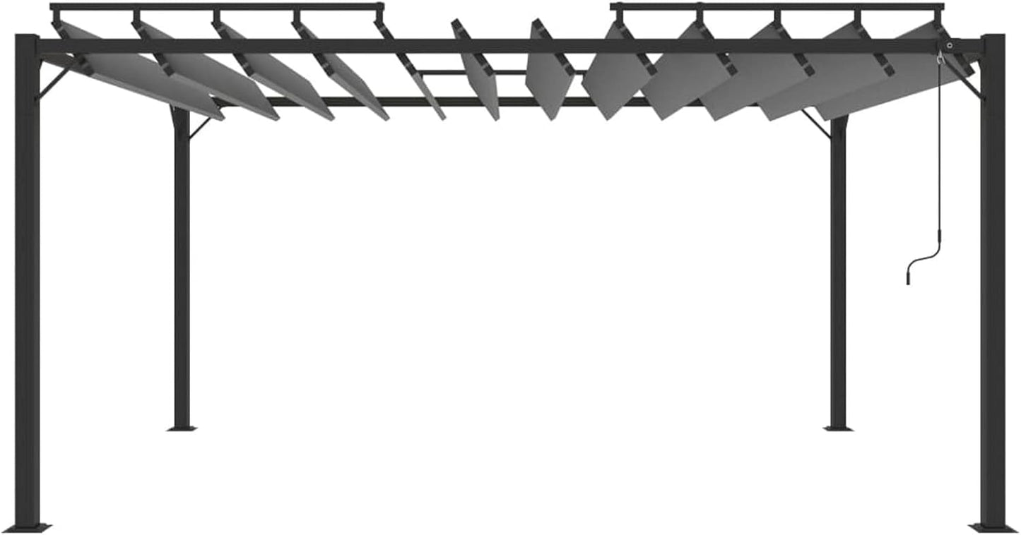 GuyAna Cenador con Techo persiana 3x4 m Tela y Aluminio pergola terraza Exterior toldos para pergolas pergolas de Jardin Antracita