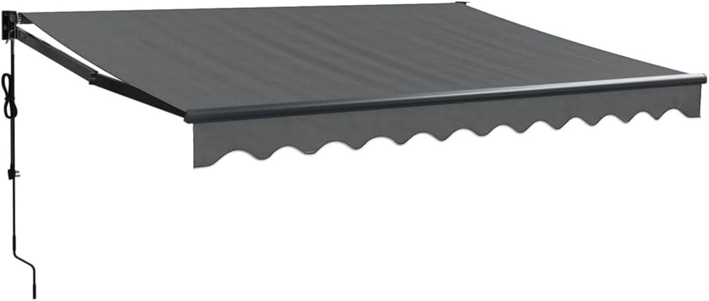 IKAYAA Toldo Motorizado 3.5 x 2.5 m, Toldo Eléctrico Retráctil,Toldo Articulado Eléctrico con Mando a Distancia, Toldo Brazo Extensible para Terraza, Jardín, Gris Antracita (Estructura Gris)