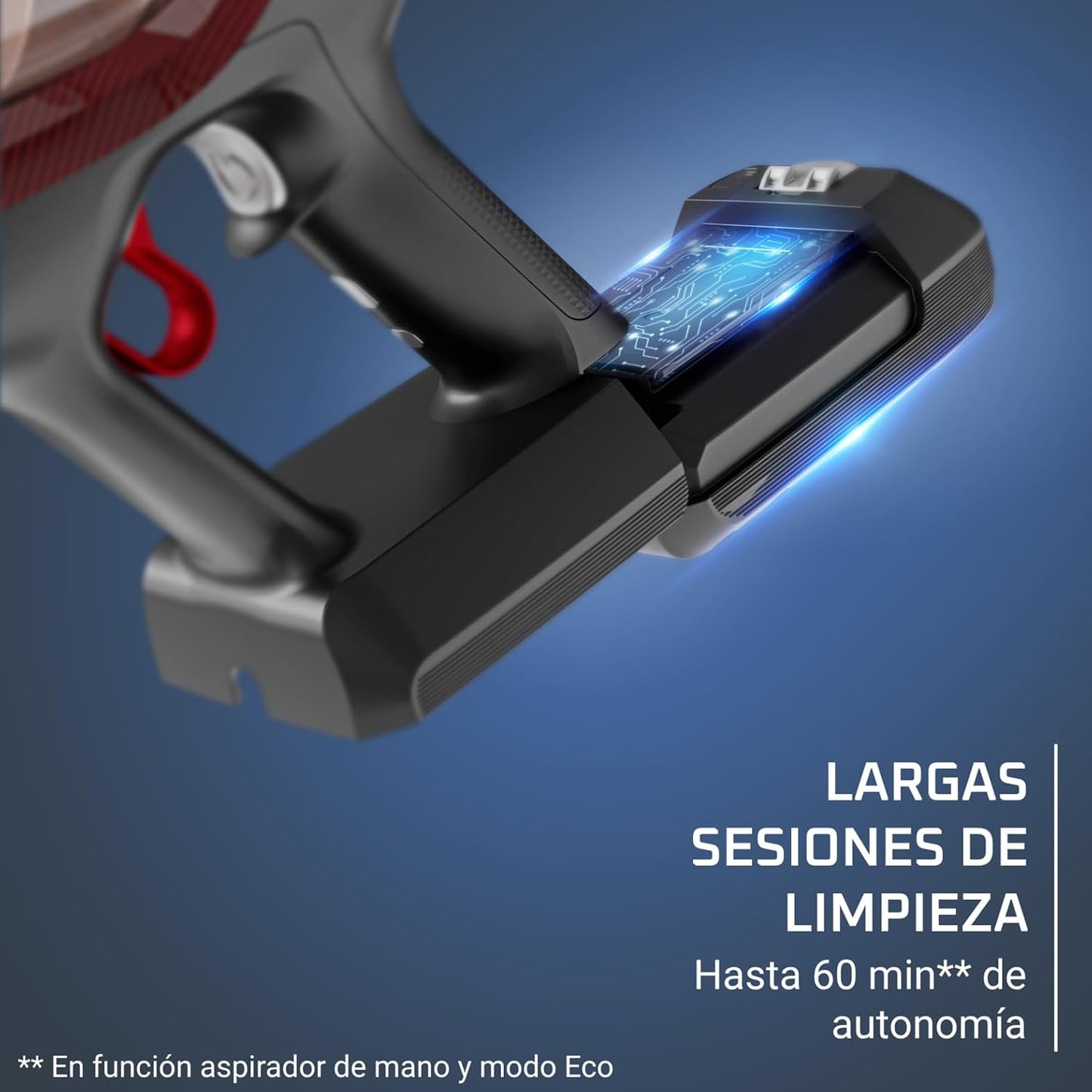 Rowenta X-Pert 6.80 Flex, Aspiradora Escoba Sin Cable, Autonomía de hasta 60 Minutos, con Luces led, Limpieza 4 en 1, Ligera, Smart Control Display, Modelo Animal Flex, Burdeos, RH6493E0