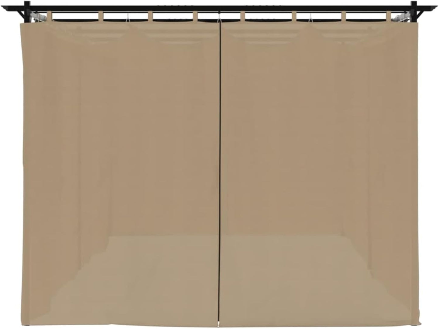 Pérgola de Jardín con Techo y Cortinas, Pérgola de Aluminio 6x3 m, Cenador de Jardín con Techo Retráctil, Poliéster Resistente al Agua y a UV para Patio Terraza Exterior Taupe
