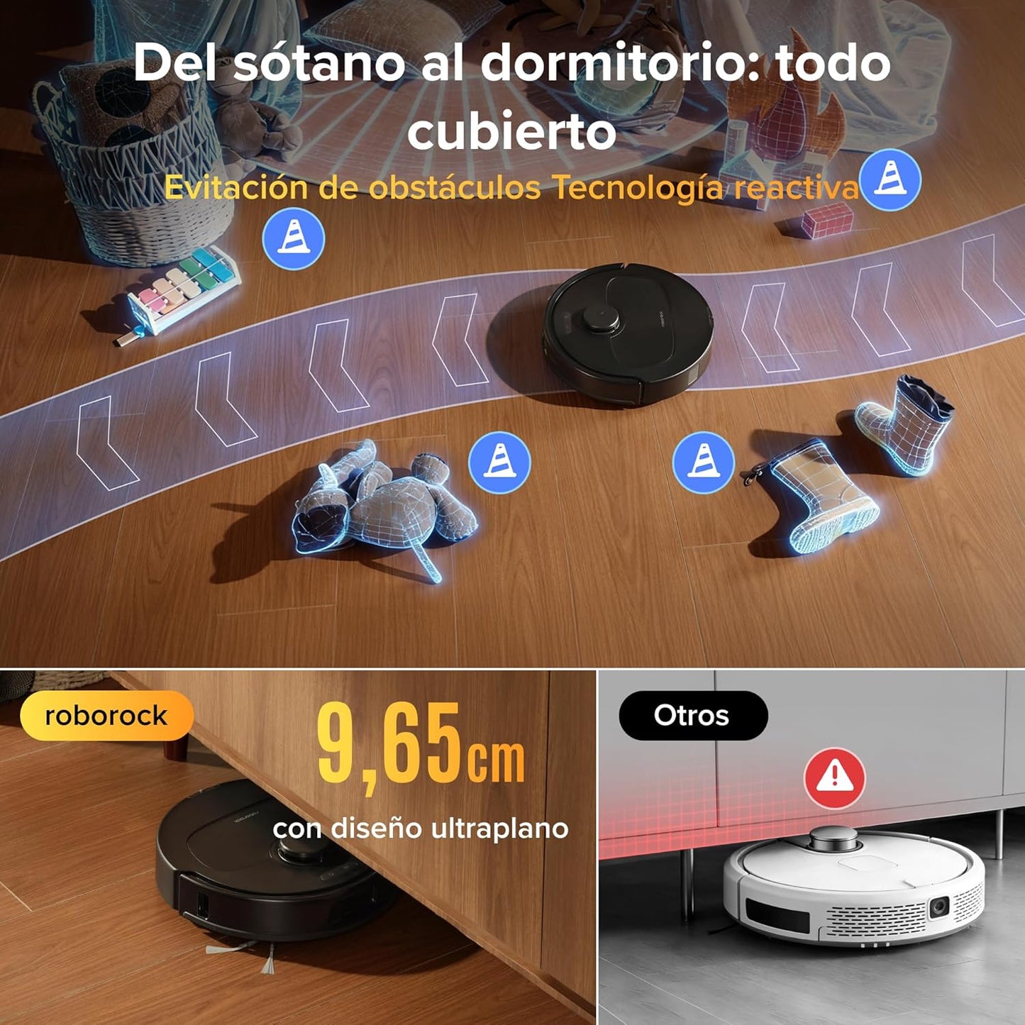 roborock Qrevo S Pro Set Robot Aspirador (Versión Mejorada del QV 35A) Succión de 18500 Pa, Base Todo en Uno, 2,7L Bolsa para Polvo, Sistema antienredos, Evitación de Obstáculos, Negro